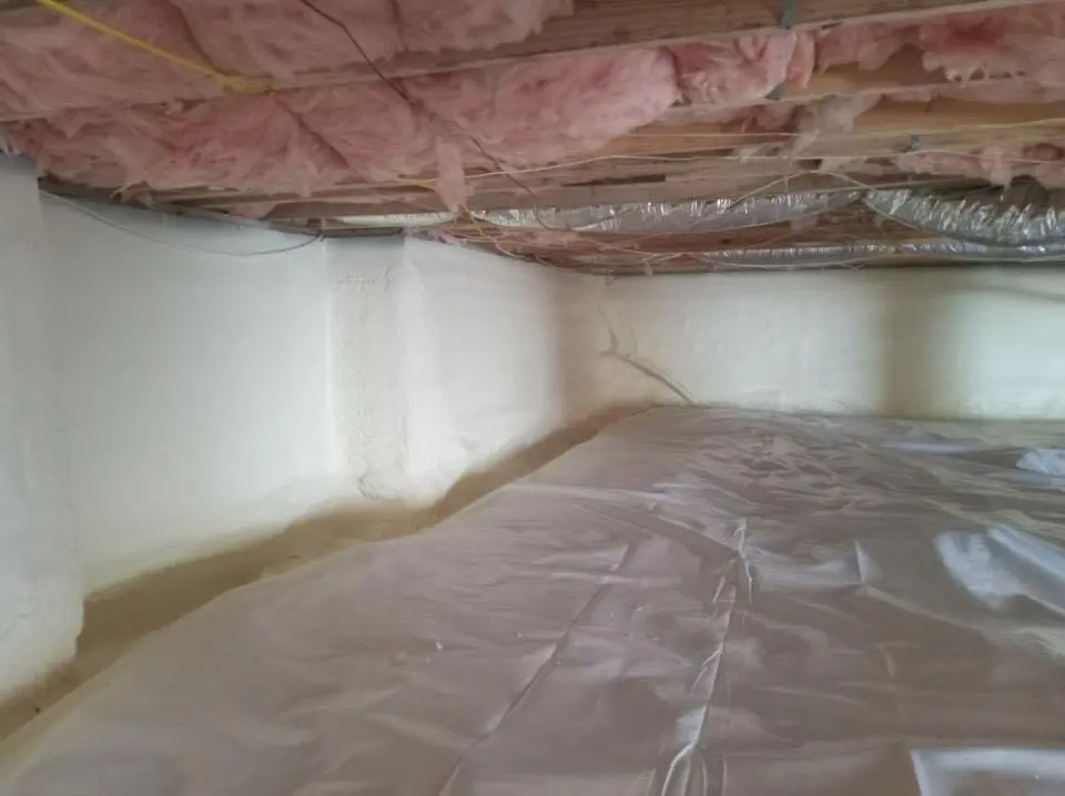 Crawl space encapsulation with closed-cell spray foam for Attic Insulation in Belvidere